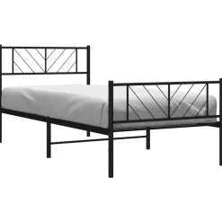Online vidaXL Sängram med huvudgavel och fotgavel metall 75x190 cm Svart