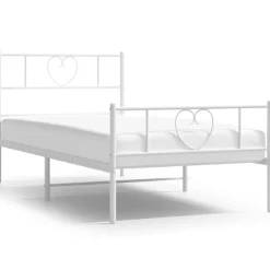 Online vidaXL Sängram med huvudgavel och fotgavel metall 75x190 cm Vit