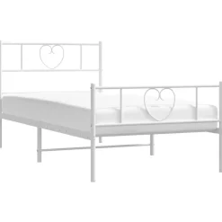 Online vidaXL Sängram med huvudgavel och fotgavel metall 75x190 cm Vit