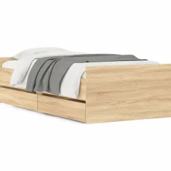 New vidaXL Sängram med lådor sonoma-ek 100x200 cm Sonoma ek