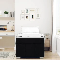 Hot vidaXL Sängram med madrass 80 x 200 cm tyg Svart