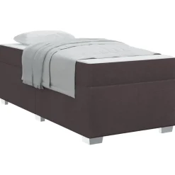 vidaXL Sängram med madrass Mörkbrun 80 x 200 cm tyg