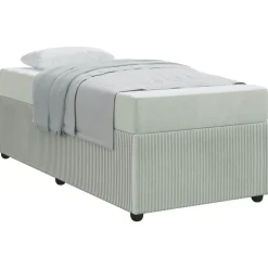 vidaXL Sängram med madrass Ljusgrå 80 x 200 cm tyg