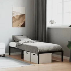 Online vidaXL Sängram metall 75x190 cm Svart