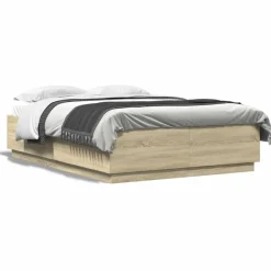 Best vidaXL Sängram sonoma-ek 150x200 cm konstruerad trä Sonoma ek