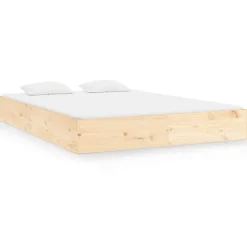Online vidaXL Sängram utan madrass massivt trä 200x200cm Naturfärg