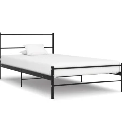 Online vidaXL Sängram utan madrass metall 90x200 cm Svart