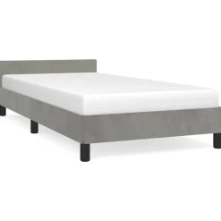 vidaXL Sängram utan madrass ljusgrå 80x200 cm sammet