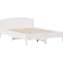 vidaXL Sängram utan madrass vit 140x200 cm massiv furu
