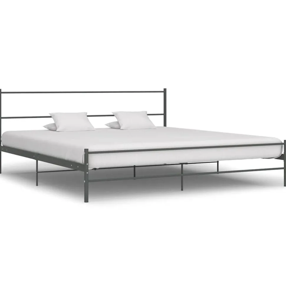 vidaXL Sängram utan madrass grå metall 180x200 cm