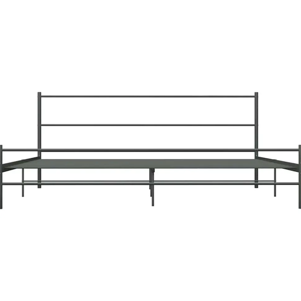 vidaXL Sängram utan madrass grå metall 180x200 cm