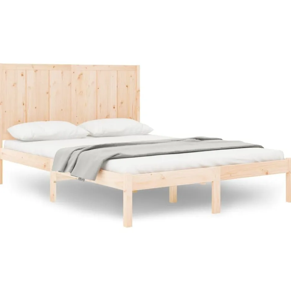 Clearance vidaXL Sängram utan madrass 120x190 cm massiv furu Naturfärg