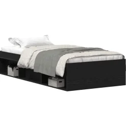vidaXL Sängram utan madrass svart ek 75x190 cm konstruerat trä