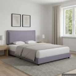 vidaXL Sängram utan madrass ljusgrå tyg 140x200 cm