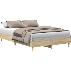 vidaXL Sängram utan madrass 120x200 cm konstruerat trä Sonoma ek