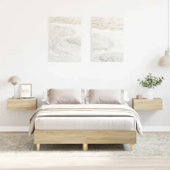 vidaXL Sängram utan madrass 120x200 cm konstruerat trä Sonoma ek