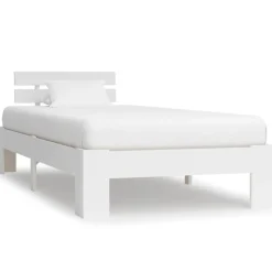 vidaXL Sängram utan madrass vit massiv furu 90x200 cm