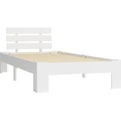vidaXL Sängram utan madrass vit massiv furu 90x200 cm