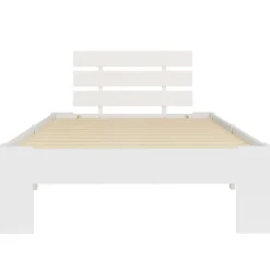 vidaXL Sängram utan madrass vit massiv furu 90x200 cm
