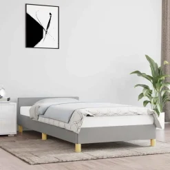 Clearance vidaXL Sängram utan madrass 80x200 cm tyg Ljusgrå