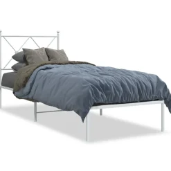 Hot vidaXL Sängram utan madrass med huvudgavel metall 75x190 cm Vit