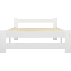 vidaXL Sängram utan madrass vit massiv furu 90x200 cm