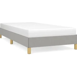 vidaXL Sängram utan madrass ljusgrå 80x200 cm tyg