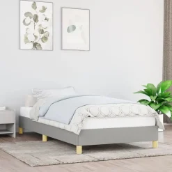 vidaXL Sängram utan madrass ljusgrå 80x200 cm tyg