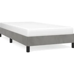 Best vidaXL Sängram utan madrass 80x200 cm sammet Ljusgrå