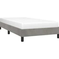 Best vidaXL Sängram utan madrass 80x200 cm sammet Ljusgrå