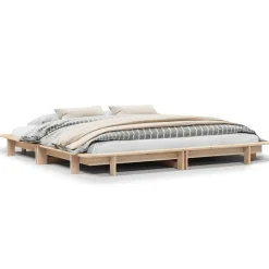 vidaXL Sängram utan madrass 160x200 cm massiv furu