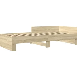 vidaXL Sängram utan madrass sonoma-ek 100x200 cm konstruerad trä