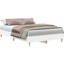 Outlet vidaXL Sängram utan madrass 120x200 cm konstruerat trä Vit
