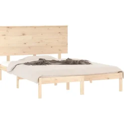 vidaXL Sängram utan madrass 140x190 cm massiv furu