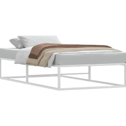 Discount vidaXL Sängram utan madrass 90x200 cm metall Vit