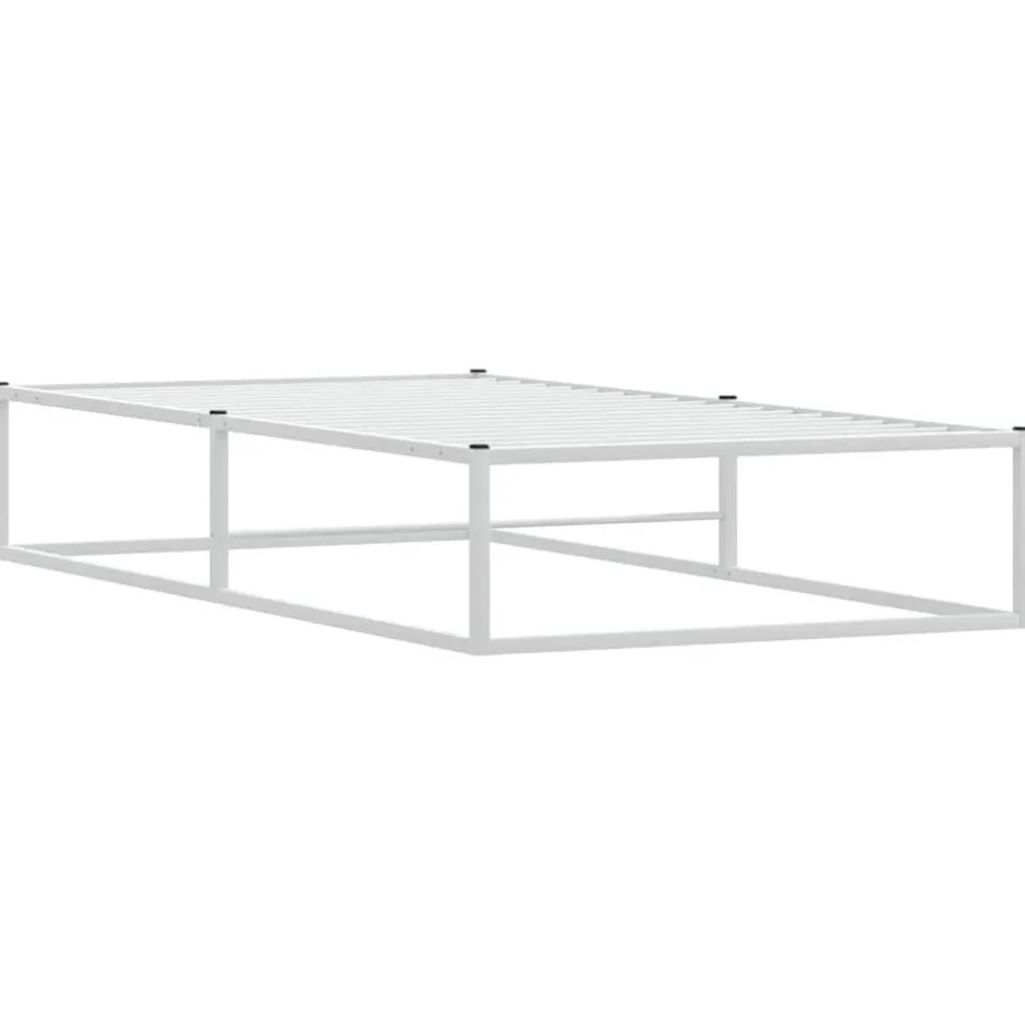 Discount vidaXL Sängram utan madrass 90x200 cm metall Vit