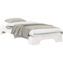 vidaXL Sängram Vit 80 x 210 cm Massiv furu