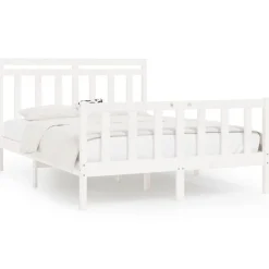 Outlet vidaXL Sängram massiv furu 160x200 cm Vit