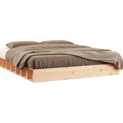 vidaXL Sängram 200x200 cm massivt trä