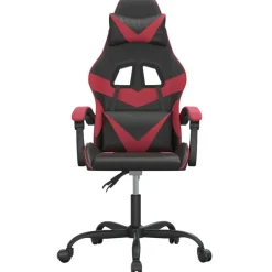 Clearance vidaXL Snurrbar gamingstol konstläder Svart och vinröd