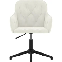 Clearance vidaXL Snurrbar kontorsstol gräddvit sammet Kräm