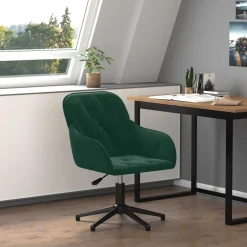 Online vidaXL Snurrbar kontorsstol sammet Mörkgrön