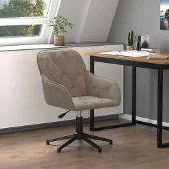 Discount vidaXL Snurrbar kontorsstol sammet Ljusgrå