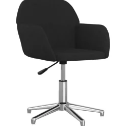 New vidaXL Snurrbar kontorsstol tyg Svart