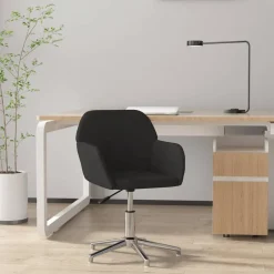 New vidaXL Snurrbar kontorsstol tyg Svart