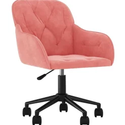 vidaXL Snurrbar kontorsstol rosa sammet