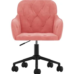 vidaXL Snurrbar kontorsstol rosa sammet