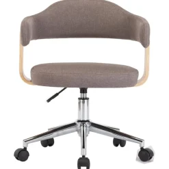New vidaXL Snurrbar kontorsstol böjträ och tyg Taupe