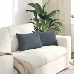 vidaXL Sofakuddar 2 pcs Mörkgrå 50 x 30 cm Kordread tyg