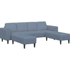 Discount vidaXL Soffa 250 x 188 x 76 cm Kordread tyg Blå